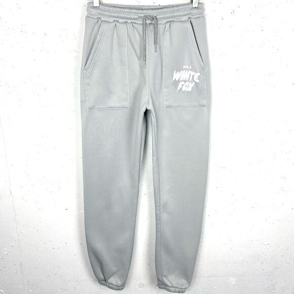 White Fox Boutique Vol.3 Jogger Sweatpants Gray Elastic Waist Drawstring Medium - Picture 1 of 8